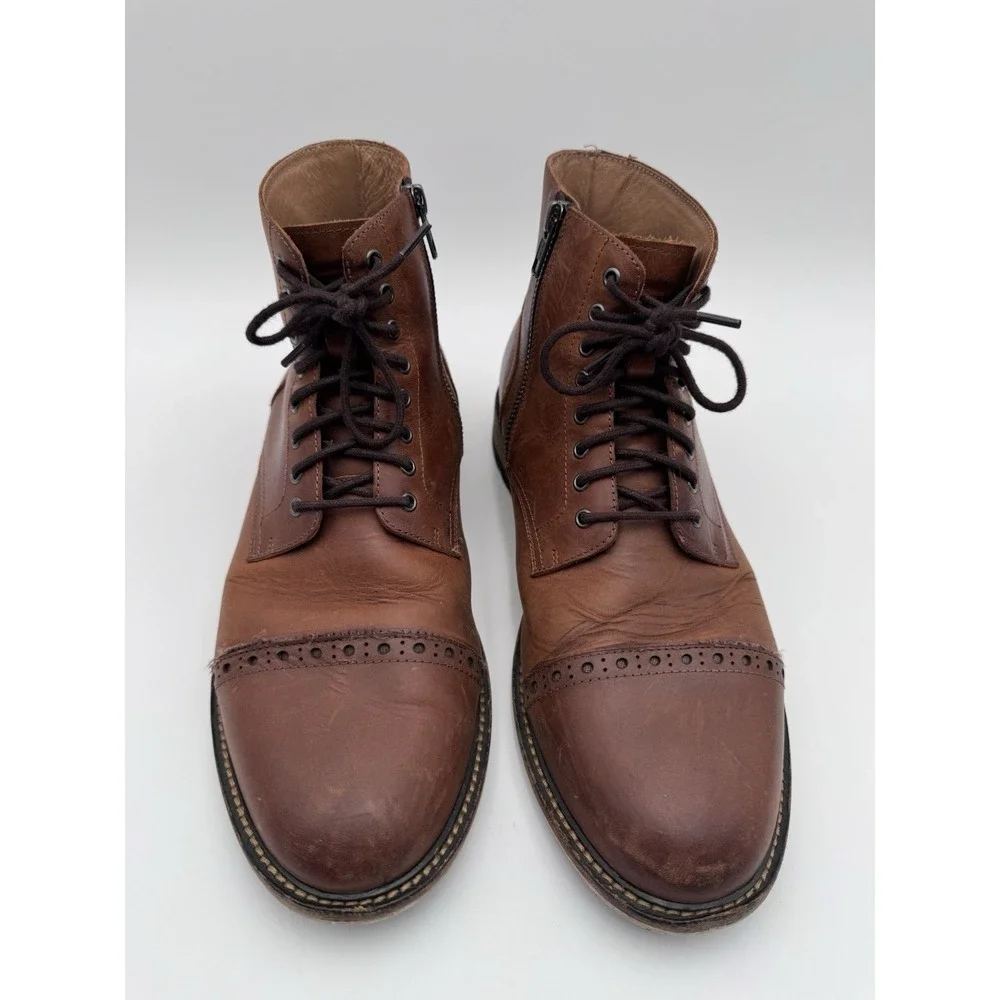 Warfield & Grand Leather Cap Toe Mens Boots Size‎ 10 Kenton Brown 155073 *READ*
